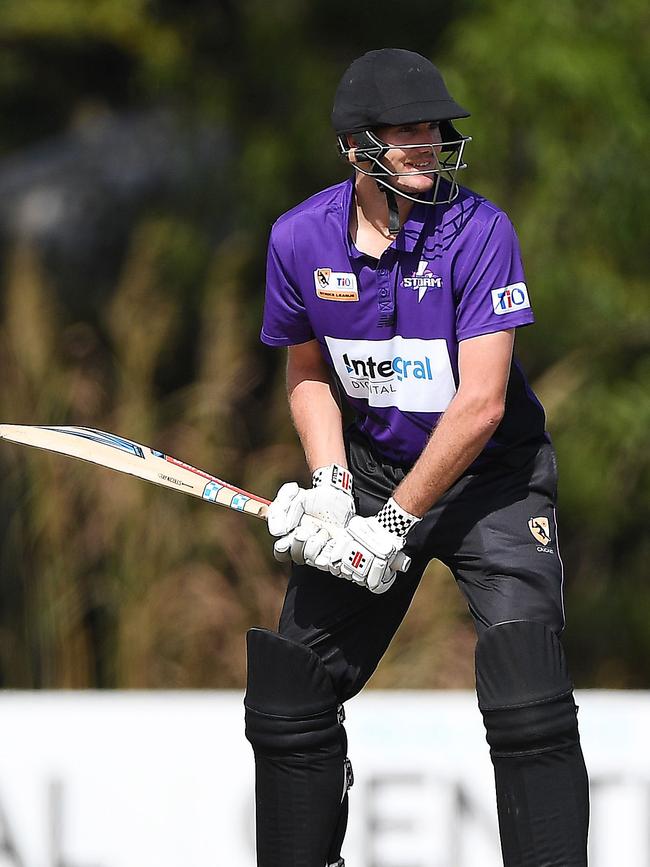 Josh Kann while batting for Southern Storm during his 142 from 124 balls against City Cyclones. Picture: Felicity Elliott