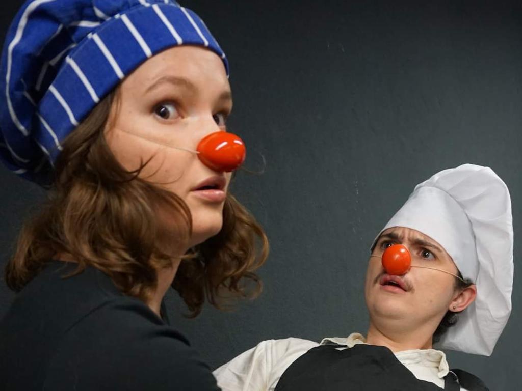 Ashlynn Pairgi (left) and Wren Condren from You Me Three Clown Co are bringing their hilarious new kids show The Most Spectacular Cake! to the Empire Theatre these school holidays.