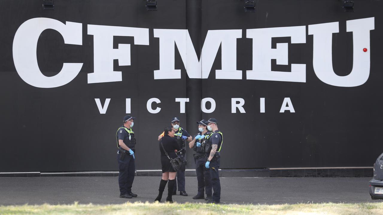 The CFMEU’s tactics have been criticised as ‘seriously misguided’. Picture: David Crosling