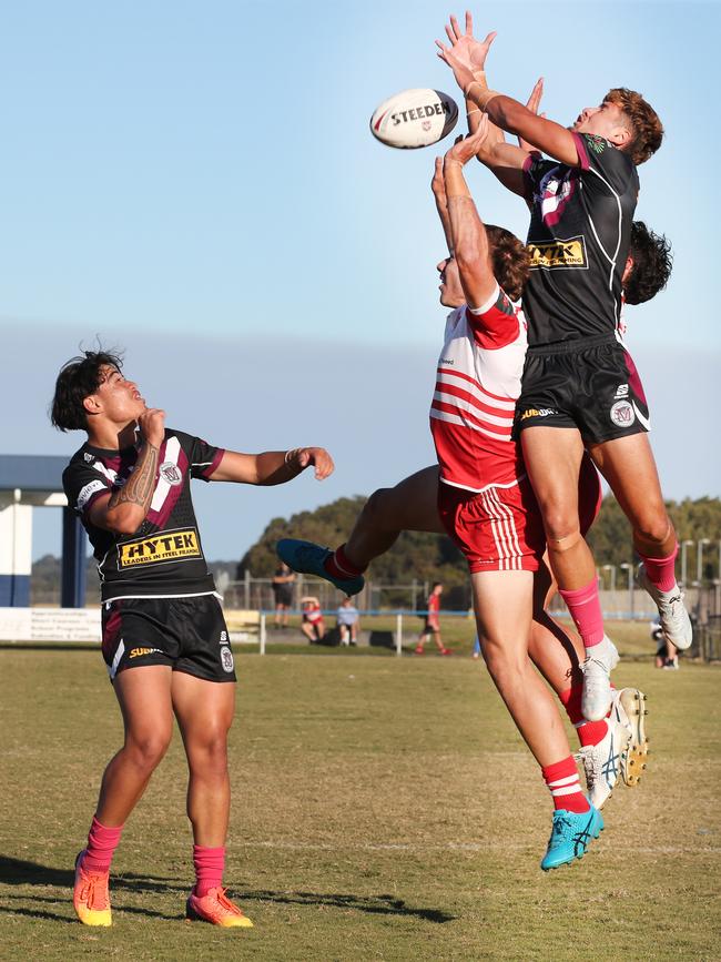 Langer Trophy game between PBC (red and white) and Marsden at Tugun. AFL or Schoolboy league?. Picture Glenn Hampson