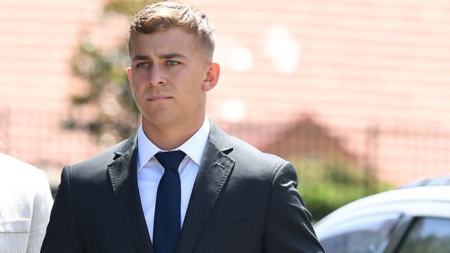 Callan Sinclair arrives Wollongong Local Court. Picture: Joel Carrett.