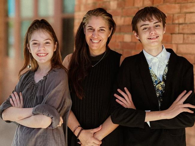 The Oliveri-Kelly Family – Annie Jr director Alyssa Oliveri-Kelly and children Harriet and Ethan