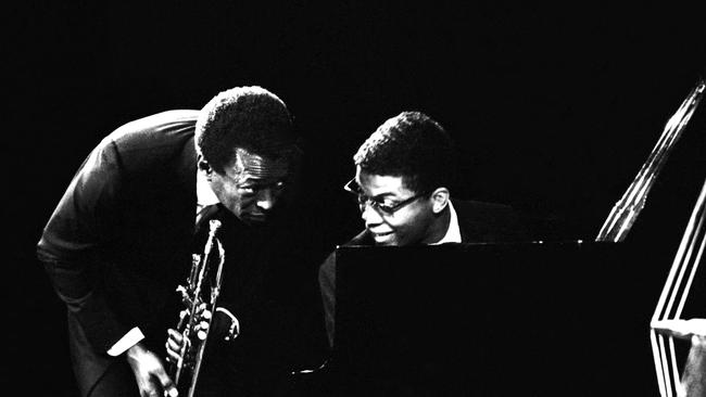 Jazz trumpeter Miles Davis and Hancock performing in Copenhagen Denmark in 1967. Picture: Getty Images