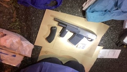 A firearm, ammunition and drugs were recovered from a car stopped at a Gold Coast border checkpoint on Wednesday night. Picture: Supplied