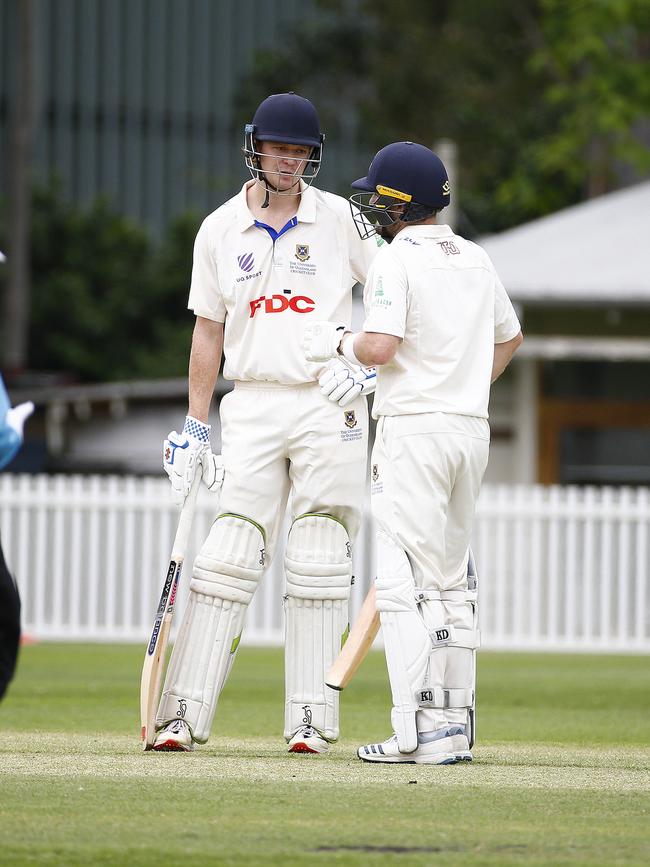 Action from the match between QLD University and Wynnum in St Lucia. Picture: Tertius Pickard