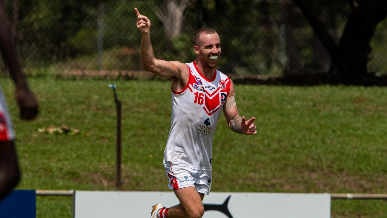 Liam Odea playing in the Southern Districts vs Waratah match in Round 13 of the 2024-25 NTFL season. Picture: Pema Tamang Pakhrin