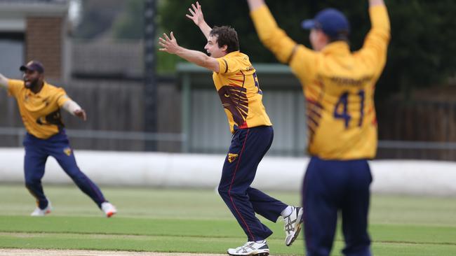 Kingston Hawthorn bowler Jade Christensen appeals for a wicket. Picture: Stuart Milligan