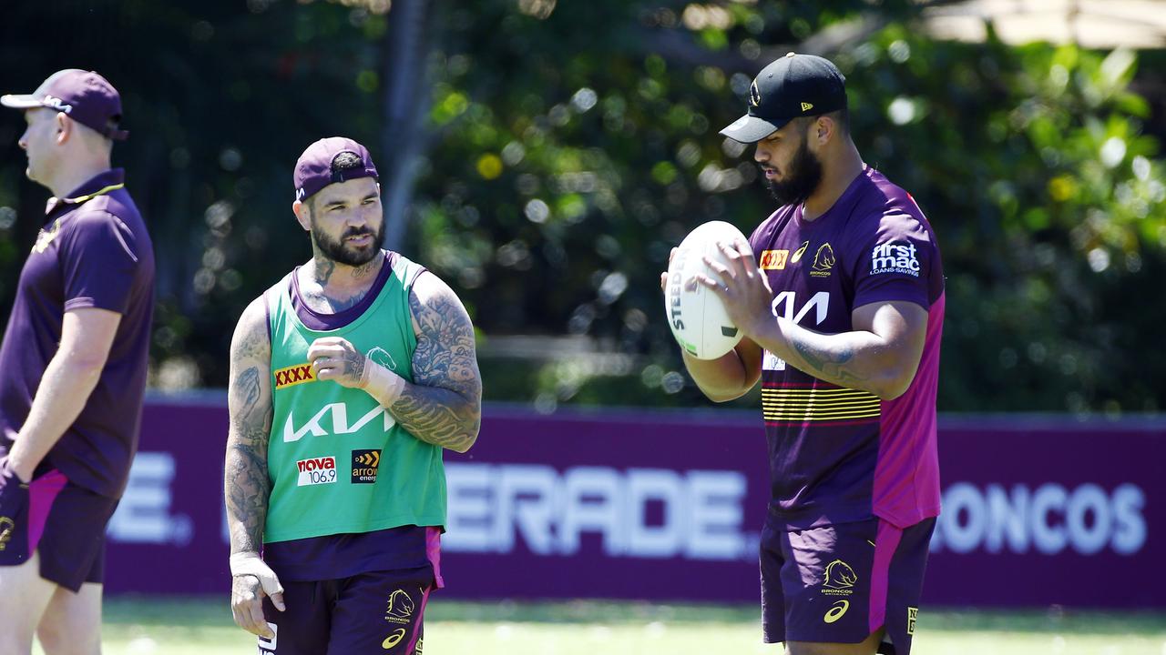 Payne Haas in action during a Brisbane Broncos NRL training