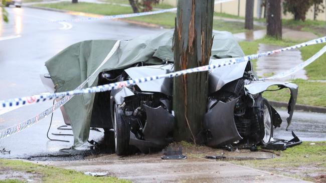 The scene of the Blacktown crash. Pictures: Steve Tyson/TNV