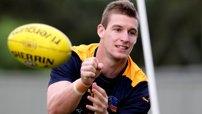 Josh Jenkins during an Adelaide Crows training session when he played for the club. Picture: Sarah Reed