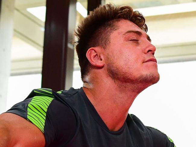 A meditative James O'Connor loosens up with the Wallabies in Japan as the World Cup's opening match looms. Picture: Stuart Walmsley, Rugby Australia