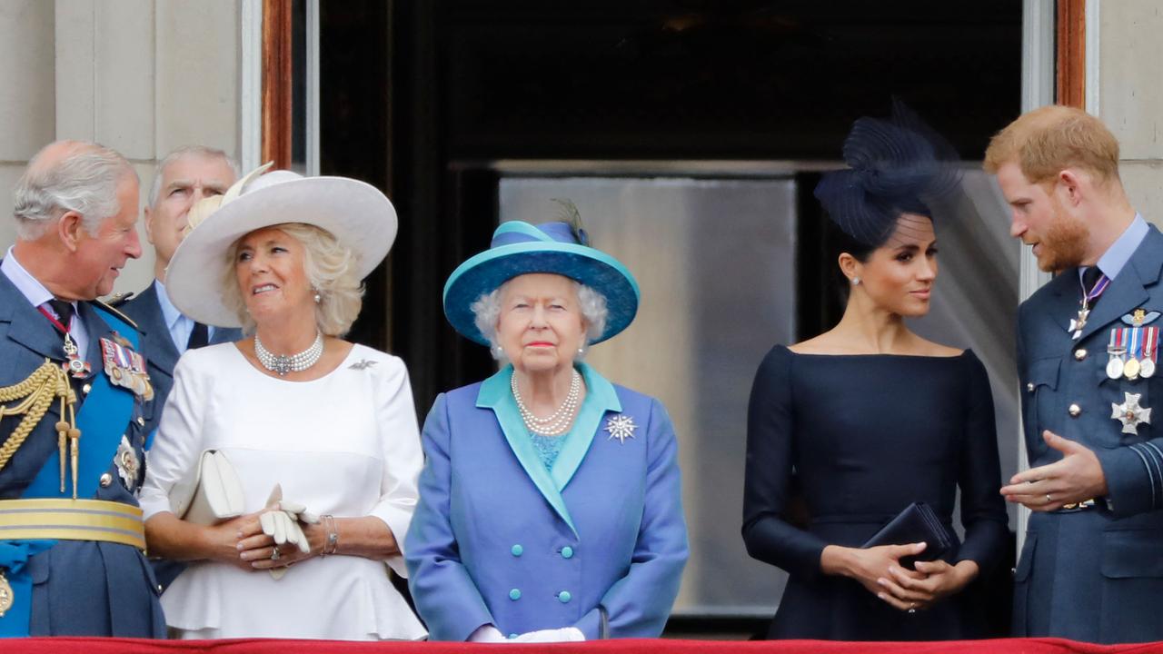 Harry and Meghan took their place among the royals at a 2018 event. Picture: AFP