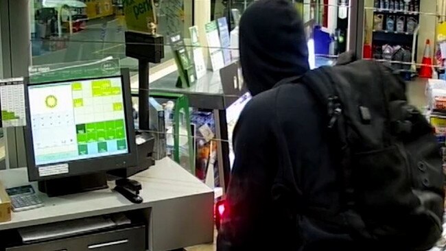 Police have released footage after the armed robbery at Highland Park. Picture: Queensland Police Service