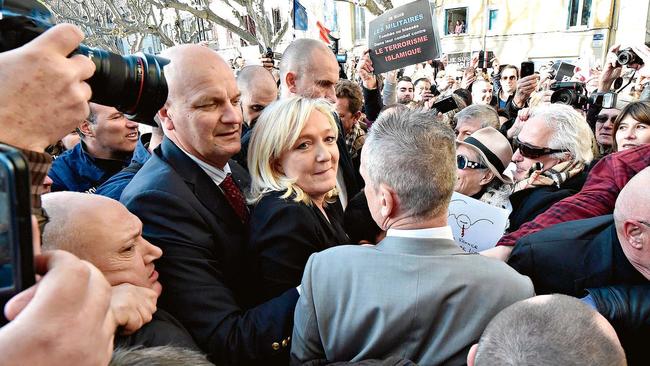 Polarising: Le Pen at a rally.