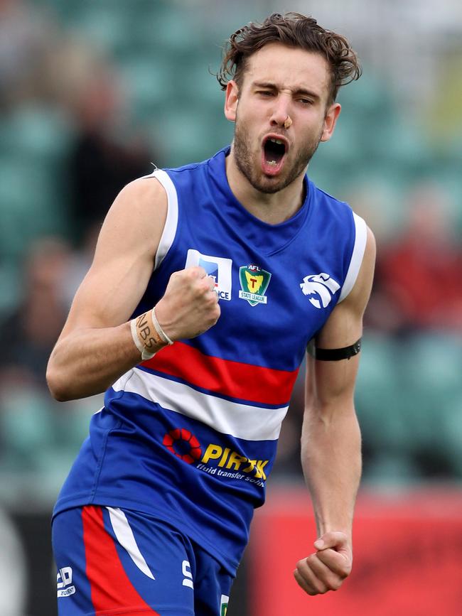 South Launceston’S Rulla Kelly-Mansell celebrates. Picture: Chris Kidd