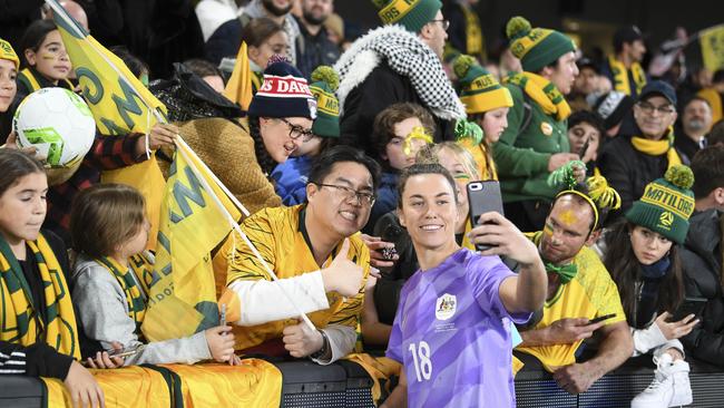 Goalkeeper Mackenzie Arnold sports the iconic purple jersey. Picture: Supplied