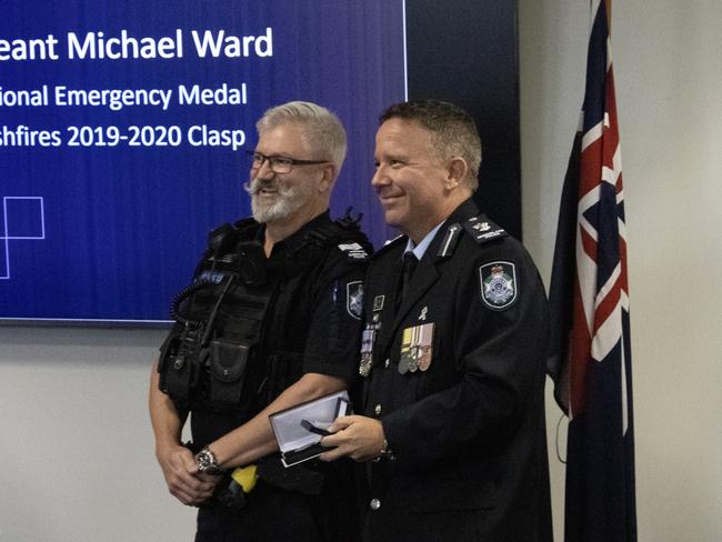 Sergeant Michael Ward at the 2024 Bundaberg Police Medal Ceremony.