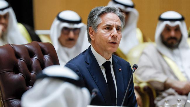 US Secretary of State Antony Blinken attends a Joint Ministerial Meeting of the Gulf Cooperation Council-US Strategic Partnership. Picture: AFP.