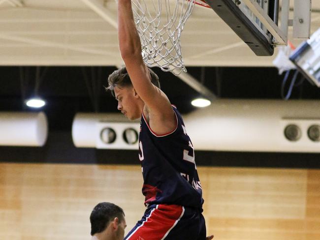 There were plenty of impressive dunks throughout the season. Photo: NBL1.