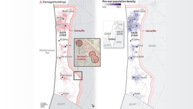 Sources: Adi Ben Nun, The Hebrew University (damage); European Commission (population density). Illustration: Emma Brown/The Wall Street Journal