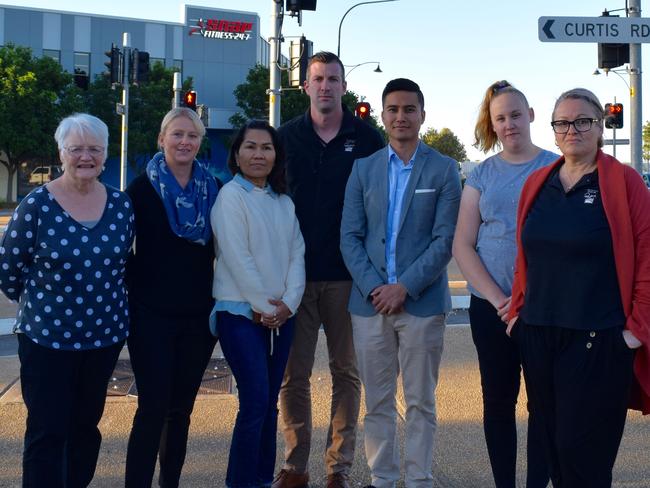 Caption: Playford councillors at the intersection of Curtis and Peachey Road in Munno Para. Picture Jason Katsaras