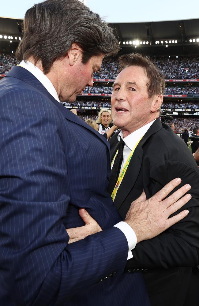 Jeff Browne and former AFL CEO Gillon McLachlan. Picture by Michael Klein