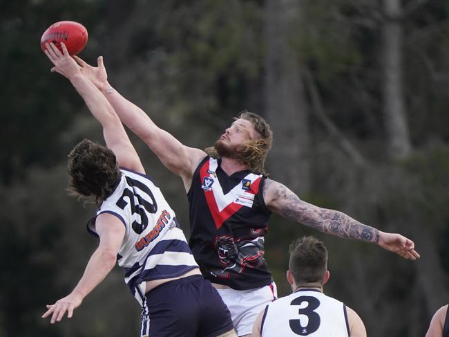 MPFNL Division 2 footy: Pearcedale v Devon Meadows.  Devon Meadows player  Riley Simmons.  Picture: Valeriu Campan