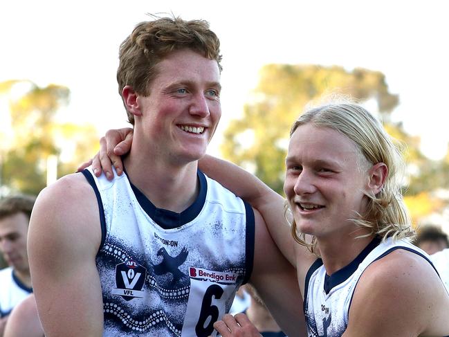 Toby Conway and Ollie Dempsey have inked extensions. Picture: Kelly Defina/AFL Photos/via Getty Images