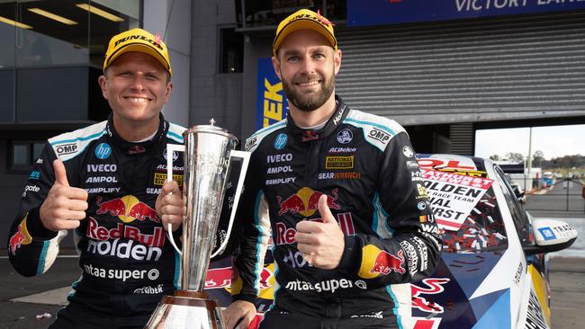 Garth Tander and Shane van Gisbergen will be chasing back-to-backs Bathurst 1000 wins this weekend. Picture: Mark Horsburgh/Getty Images