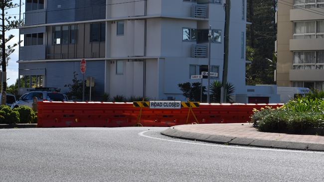 Wharf Street, Tweed Heads leading into the Griffith Street, Coolangatta border check point with barely a car on the road. Photo: Liana Walker