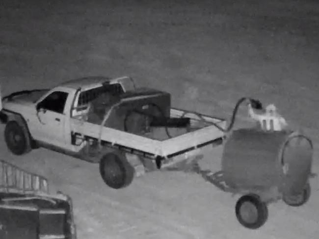CCTV footage showing alleged fuel thieves targeting Tim Ison's machinery.