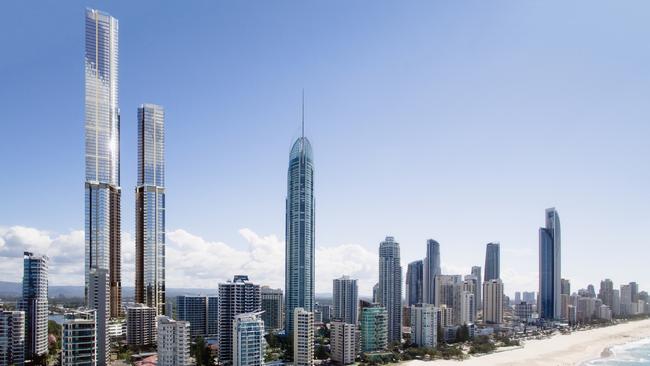 Artist impression of the Orion Towers proposed for Surfers Paradise