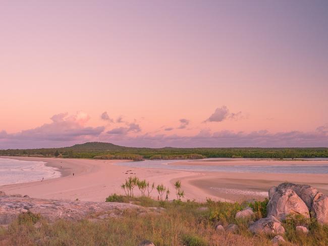 EAST WOODY ISLAND One of the closest beaches to Gove also just happens to have an island you can walk to at the end of it! East Woody Island is joined to East Woody Beach by a sand spit and is the premiere sunset location in Gove. Picture: Mark Fitz