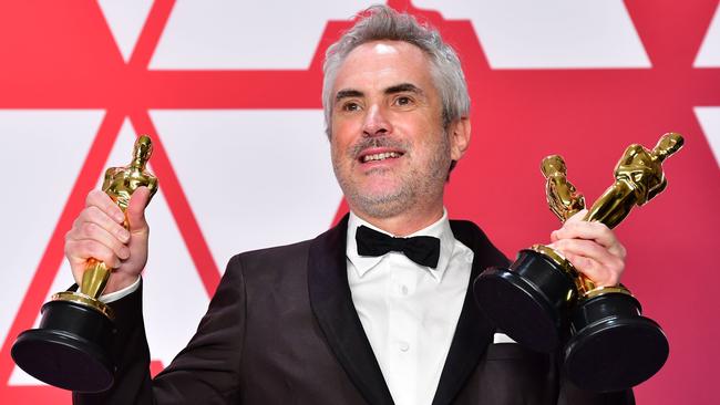 Best Director, Best Foreign Language Film, and Best Cinematography winner for Roma Alfonso Cuaron. Picture: AFP