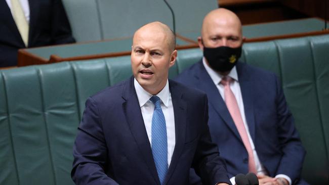 Then-Treasurer Josh Frydenberg delivered his last budget in March, just weeks before the election that saw the Coalition swept out of power. (Photo by STRINGER / AFP)