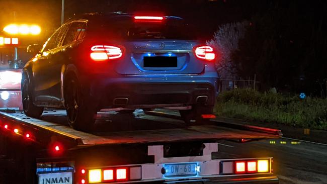 A Mercedes allegedly linked to hoon activity was impounded by police.