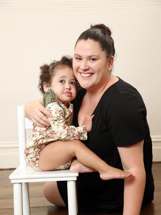 Lani with mum Emma Hutchinson. Picture: Richard Dobson