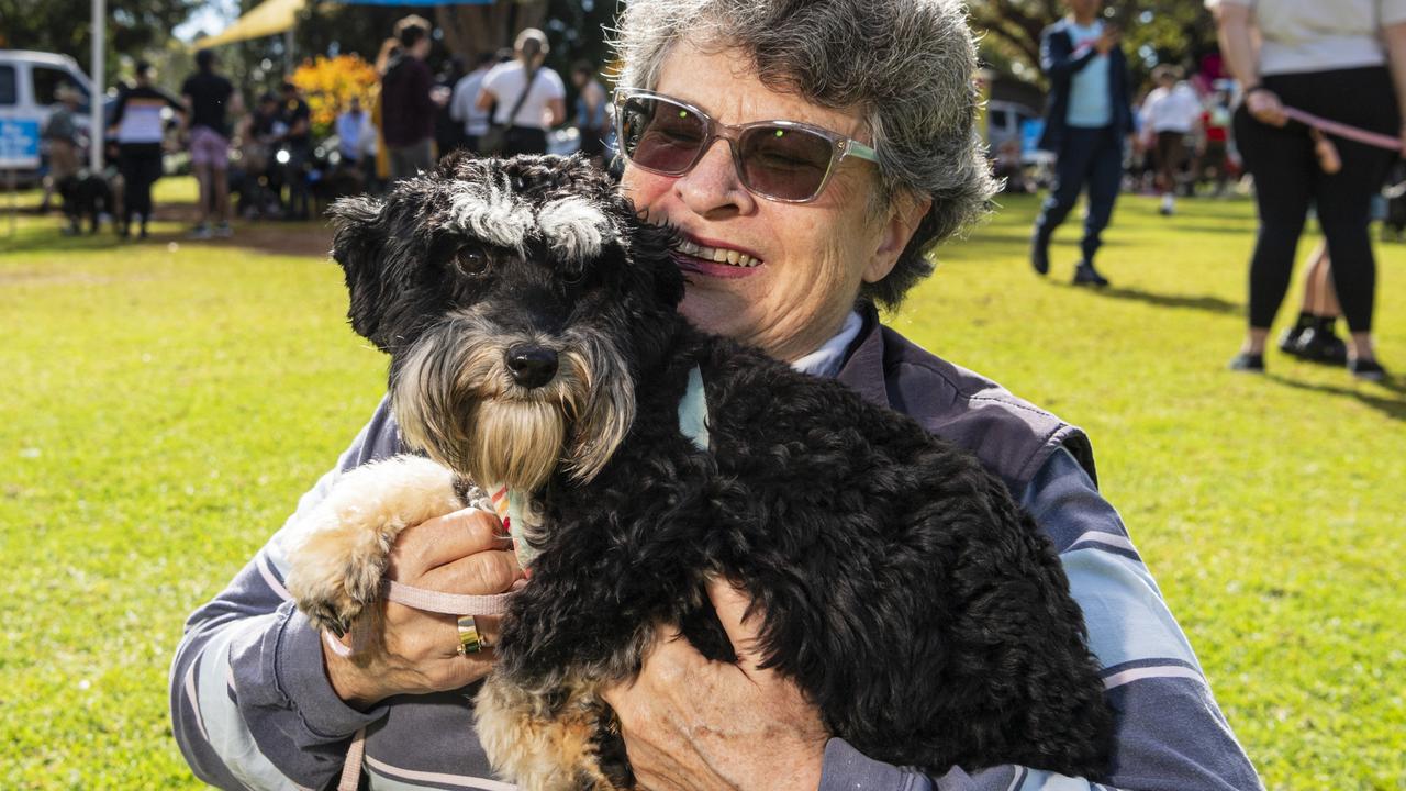 Genell Lilley with Cookie at Toowoomba's Million Paws Walk at Queens Park, Friday, May 24, 2024. Picture: Kevin Farmer