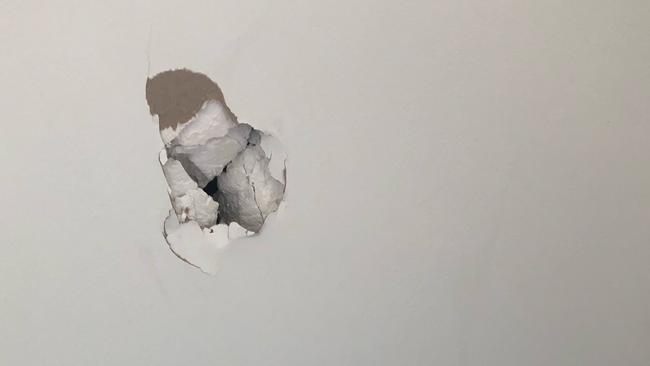 A tenant left this hole in the wall in a southside property.