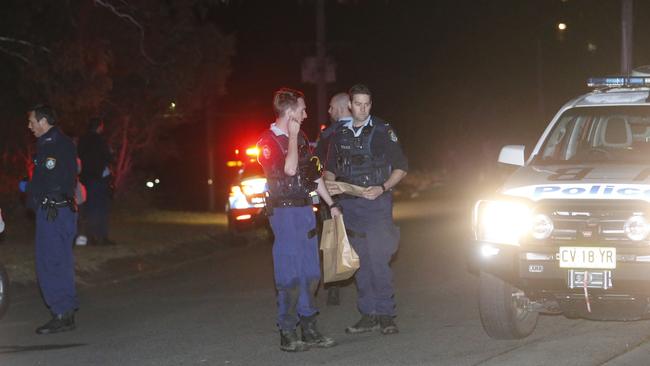 Northern Beaches Police collect evidence at the scene of the fatal car crash in Caladenia Cl, Elanora Heights on July 18 where a 17-year-old boy died. The driver of the car is now before the Children’s Court on a string of charges. Picture: News Corp