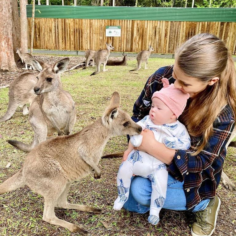 Bindi introduced Grace to some baby kangaroos. Picture: Instagram