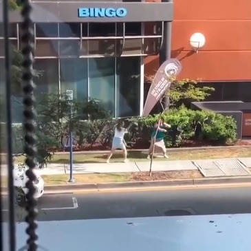 Umbrella fight on Gold Coast street