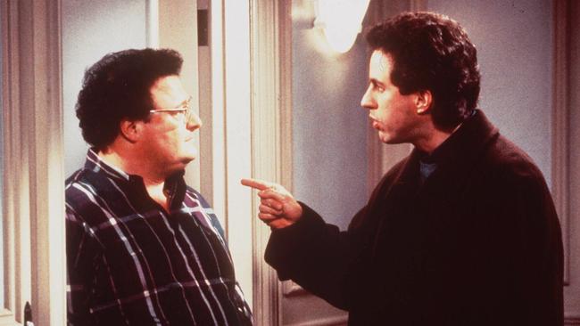 Jerry Seinfeld with Wayne Knight who played Newman.