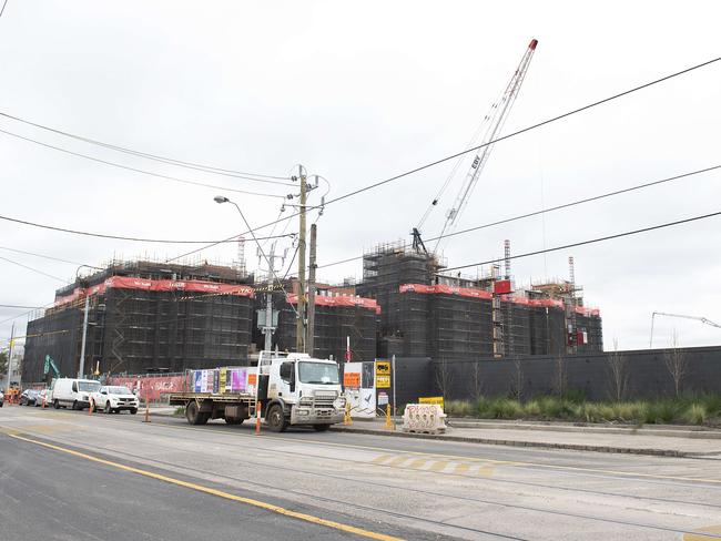 The view from Nicholson St as construction continues. Picture: Ellen Smith