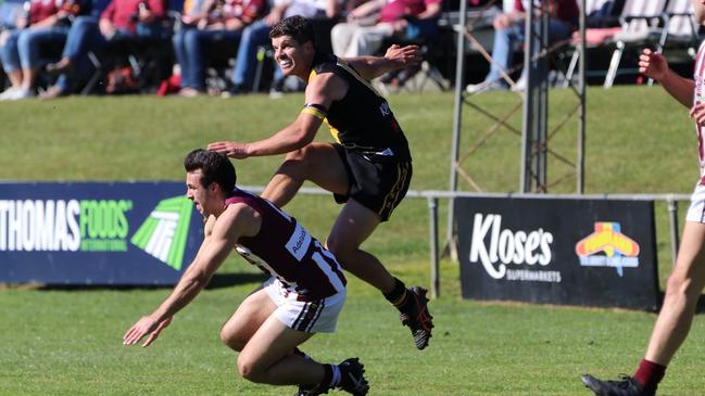 Action from the Lobethal v Nairne Bremer Hills Football League match. Picture: Supplied, Aliza Fuller