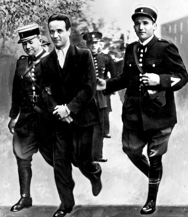 Eugen Weidmann on his arrest in Versailles for murder in 1937, was later executed by guillotine.