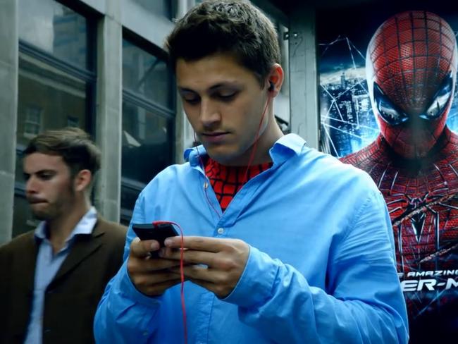 Big break ... Pip Andersen appears in a “Spider-Man” ad for Sony. Picture: YouTube