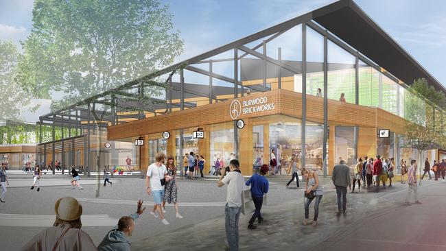 A concept design of the Burwood Brickworks sustainable shopping centre. Picture: Supplied