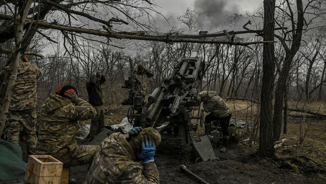 Ukrainian gunners let rip with their 155mm M777 howitzer towards Russian positions near Bakhmut at the weekend. Picture: AFP