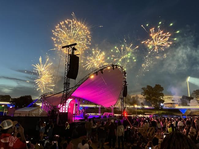 New Year’s Eve Fireworks at Elder Park Adelaide. Picture: Anna Vlach